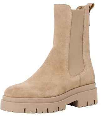 Tamaris 1-25992-41/001 Botas de Cuero y Textil para Mujer en Negro, Beige Suede, 37 EU
