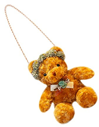 DEARMAMY Bärenförmige Plüsch Umhängetasche für Mädchen Schulter Tasche Süße Cartoon Schultertasche Leichte Crossbody Tasche für Schule Reisen und Alltag