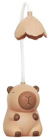 KBIBCK Schreibtischlampe Kinder, Schreibtischlampe LED Dimmbar Capybara mit anspitzer mit behälte, USB Tragbare Wiederaufladbare (A)