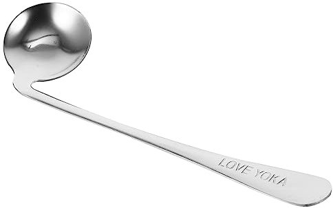 YOSADIER Abgewinkelter Fütterungslöffel Aus Edelstahl Gebogener Esslöffel Für Ältere Patienten Links Ergonomisch Selbstfütternd Pflegehilfe Für Senioren