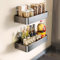 ONXE 2 Pack Suction Cup Spice Rack,Moveable Spice Shelf for Kitchen Refrigerator,Wall,Oven,Cabinet,No-drill Organizers Storage Seasoning Organization,Kitchen Essentials Gadgets (16inch)