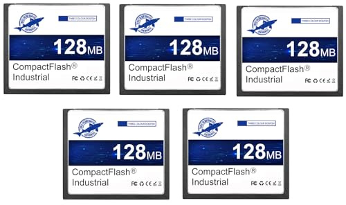 Dogfish Compact Flash Karte 128MB 5PACK Hochleistungsfähige Industrie CF Speicherkarte mit SLC NAND Flash für Industriecomputer, CNC Maschinen, alte Kameras