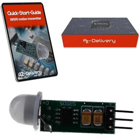 AZDelivery 1x SR505 Mini PIR Bewegungssensor 4,5–20V – Infrarot IR Sensor Modul für Arduino, 100° Erfassung, 4m Reichweite, kompakter Bewegungsmelder, HC-SR501 Alternative