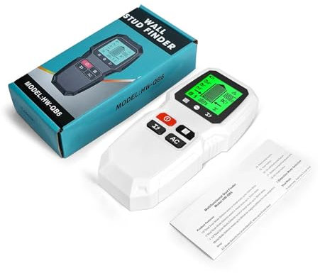 TIEOAXFT 7 in 1 Electric Wall Scanner Sensor with LCD Display Studs Detector High Accuracy for AC Wire Metal Studs Wood Joist Pipe(White)