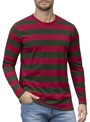 Funny World Men's Cotton Striped Crew Neck Short Sleeve Basic Casual Top