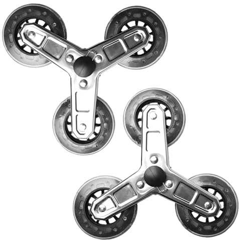 VEGOATY 2 pezzi di ricambio triangolo per salire le scale in acciaio inox: carrello triangolare ruote con fibbia, ruota di ricambio liscia e silenziosa per arrampicata su scale per mobili biancheria