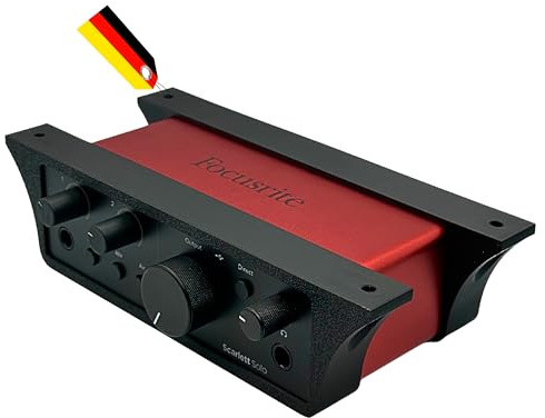 MECHONIX Mount for Focusrite Scarlett Solo 4th Gen / 4th Generation - Desk Mount Underdesk Mount & Audio Interface Mount - Easy to Install (Black, Plastic)