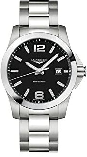 Longines orologio uomo Conquest nero 41mm quarzo acciaio L3.759.4.58.6