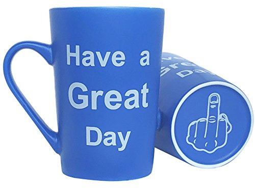 This Funny Christmas Gifts Coffee Coffee Mug Have a Great Day Ceramic Cup Light Blue, Office Cup and Birthday Gag Gifts, 12 Oz