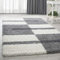 HomebyHome Shaggy Teppich Läufer Flur 80 x 150 cm - Hochflor Teppich Grau und Weiss Extra Weich und Flauschig - Bettvorleger Teppich für Schlafzimmer, Küchenläufer - Waschbarer Küchenläufer - Carpet