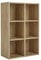 Home Source Storage Cube 6 Shelf Bookcase Wooden Display Unit, Oak Effect, 90cm