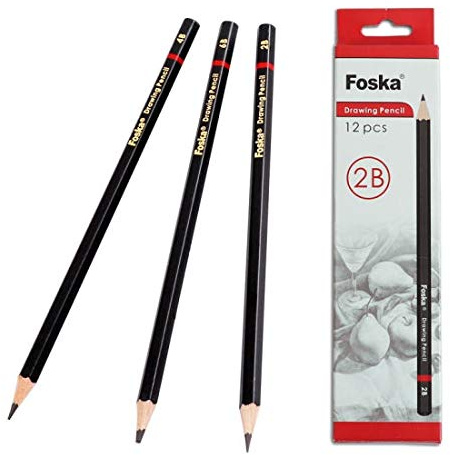 Pack of 12 4B Wooden Drawing Pencils