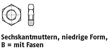 Sechskantmuttern DIN 439 04 BM 2 VE=K 100 Stück