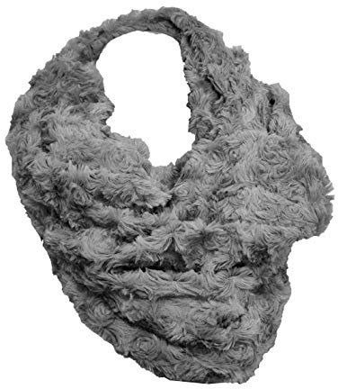 Flauschig Warmer Winter Loop Schal Fleece Schlauchschal Rundschal Blume Stern (Uni Grau)