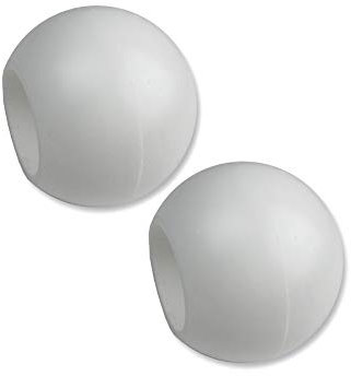 prodecoshop Endstück Kugel für Gardinenstangen und Vorhangstangen Ø 28 mm, 2 Stück (weiß)