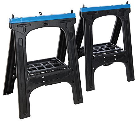 Loops 2 PACK -200KG Saw Horse- 800mm Tall Timber Wood Cutting Support Stand - Woodwork & Joinery - Strong Plastic Workbench Trestle - Non-Slip Rubber Feet