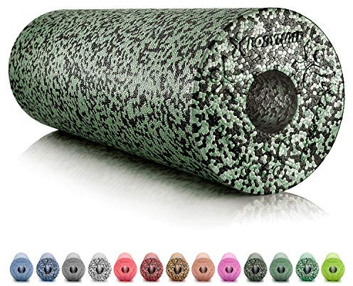BODYMATE Faszienrolle Standard Mittel-Hart mit Gratis E-Book - Black/Midnight-Green 45x15cm