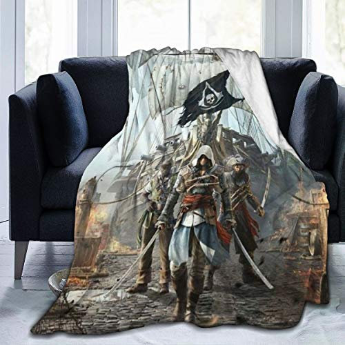 FASHIONDIY Assassin's Creed Decke, übergroß, warm, für Erwachsene, superweiche Decke mit weichem Anti-Pilling-Flanell, für Erwachsene und Kinder, 3D-Druck, 152,4 x 127 cm
