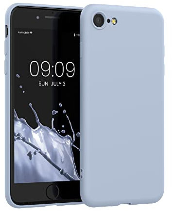 kwmobile Handyhülle für iPhone SE 2022 Hülle/iPhone SE 2020 / iPhone 8 / iPhone 7, für iPhone SE Hülle - Schutzhülle für kabelloses Laden - Case in Hellblau matt