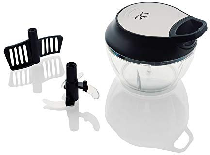Jata HMAQ4501 - Picadora, batidora manual mini, Cuchilla de acero inoxidable con 3 alturas, Capacidad 350 ml, Pica todo tipo de alimentos, Pala para batir, mezclar y emulsionar, Libre de BPA