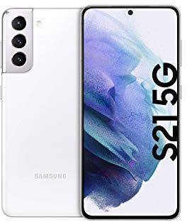 Samsung Galaxy S21 5G, Android Smartphone, Triple-Kamera, Infinity-O Display, 128 GB Speicher, leistungsstarker Akku, Phantom White