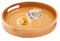 Plateau de service rond en bambou avec poignées, plateau de service pour café, vin, café, thé, fruits (taille L, 35 x 35 cm)