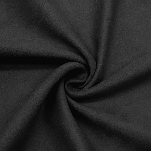 DESHOME Teknofibra - Stoff als Meterware aus schmutzabweisend Microfaser-Wildleder Stoff für Sofas, Kissen, Polster Schwarz 1 Meter