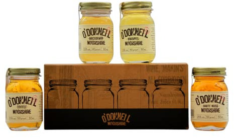O'Donnell Moonshine Winter-Set Mini Moonshine Harte Nuss, Bratapfel, Toffee und Macadamia a 50ml (4 x 50ml)