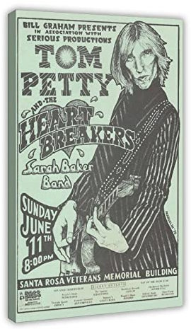 Tom Petty Retro Classic Music Singer Cover 1 Canvas Poster Bedroom Decor Sports Landscape Office Room Decor Gift Frame:20x30inch(50x75cm)