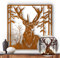 Terma Stahldesign Hirschkopf Wandbild XXL 70x65x3 cm – Edelrost Metall mit Schutzlack – Handgefertigte Hirsch Wanddeko für Wohnzimmer & Schlafzimmer – Made in Germany