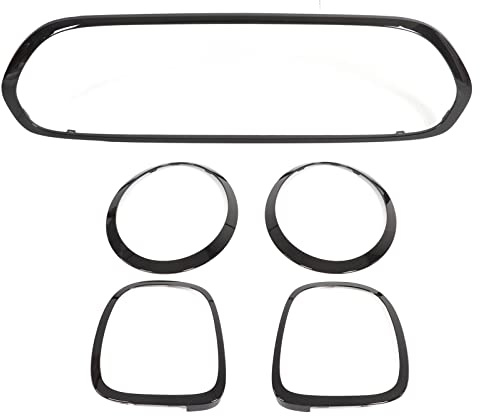 Scheinwerfer-Abdeckungs-Zierleisten Mini F55 5 Stück Schwarz Glänzend Links Rechts Scheinwerfer-Rücklicht-Grill-Umrandungs-Abdeckungs-Zierleisten-Ersatz für F56 F57 One S JCW
