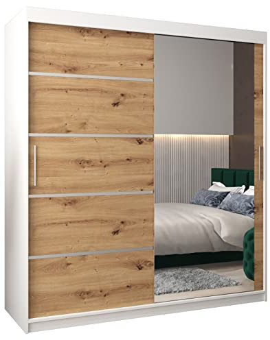 ABIKSMEBLE Armoire Porte coulissante Miroir Verona 2 - Dressing Chambre Adulte - Penderie Vetement Dressing - Garde Robe - Placard Chambre - Armoire 2 Portes - Closet