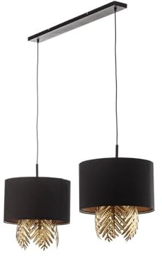 Lucande Pendelleuchte Malviras (Design, Modern) in Schwarz aus Textil (6 flammig E27) - Design-Hängeleuchte Esstischlampe Hängelampe Hängeleuchte Wohnzimmerleuchte