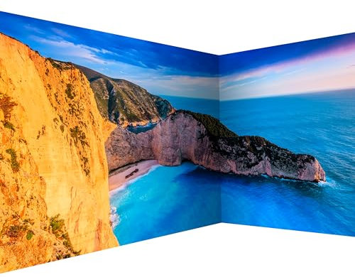 murando PREMIUM Vlies Eckfototapete Insel 550x250 cm Tapeten Wandtapete XXL Moderne Fototapete Wanddeko Design Wand Dekoration Wohnzimmer Schlafzimmer Büro Flur Landschaft Natur Meer Felsen Küste