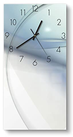 DEQORI Glasuhr | horizontal 30x60 cm | Motiv Futuristische Wellen | große XXL Design Uhr aus Glas | leise Wanduhr für Wohnzimmer & Küche | moderne Hingucker Uhr für die Wand