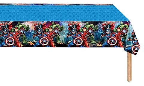 COSORO Marvel Avengers Superhero Table Cloth Party,Super Hero Party Decorations,108*180cm Plastic Captain America Iron Man Cover Disposable Tablecloth for Kids Boys Birthday Decor Supplies