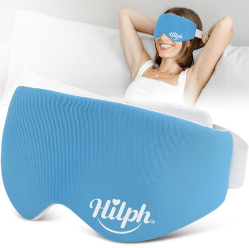 Hilph Compresa Cálida para Ojos Secos, Microondas Caliente Ojo Compress Húmedo Ojo Máscara Con Correa Ajustable para los Ojos Blefaritis, Ojos Hinch, Círculos Oscuros-Azul