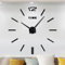Meyiert Moderne DIY Große Wanduhr Rahmenlos Stumm Wanduhr Aufkleber 3D Spiegeleffekt Acryl Aufkleber Metall Große Uhren Wanduhr Home Office Dekoration für Wohnzimmer (Schwarz)