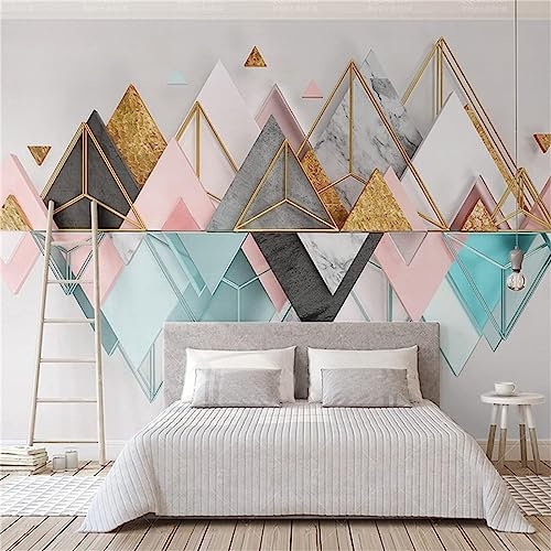 GIVLWF Papier Peint Panoramique de Triangles Géométriques Modernes Créatifs, Fond De Luxe Déco de La Maison - Pour Salon Chambre D'enfant Décoration Murale 150 x 70 cm