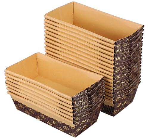 Abaodam 25 pcs Non-Stick Toast Baking Pans Boat-Shaped Bread Holder for Oven Use Cake Loaf Mold for Home Baking Afternoon Tea Family Dinners Gatherings 6.50 X 3.54 X 1.97 in