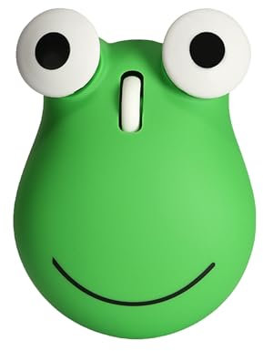 Wireless Mouse Bluetooth Cute Animal Green Frog Shaped Mouse with USB Receiver Portable Travel 2.4GHz & Bluetooth 5.1 Dual-Mode 1200DPI Optical Cordless Mouse for Laptop PC Computer Desktop Notebook