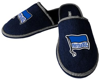 Hertha BSC Hausschuhe Pantoffeln navy (Navy, EU Schuhgrößensystem, Erwachsene, Herren, Numerisch (von/bis), M, 43, 44)