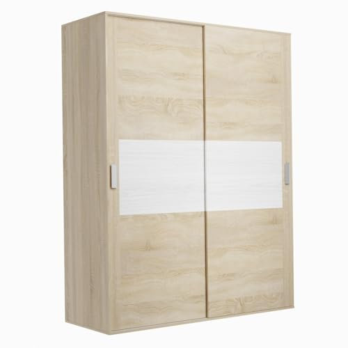amuéblate online - Armario de Dos Puertas Correderas con Altillo Modelo Helsinki para Dormitorios de Matrimonio e Infantiles, Color Puccini - Andersen, 100 cm (Ancho) x 200 cm (Alto) x 50 cm (Fondo)