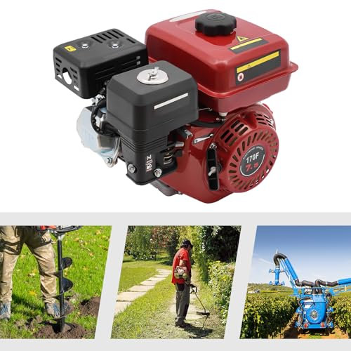 Yunrux - Generatore a benzina a 4 tempi, motore a benzina, generatore di corrente a basso rumore, 4,2 kW, alternatore, 3600 rpm, motore a benzina con funzione di allarme dell'olio, filtro dell'aria