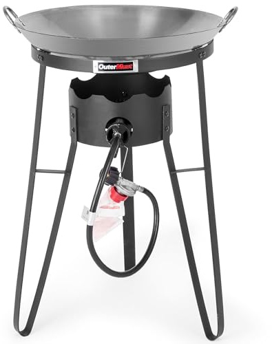 Fornello da esterno con wok in ferro e bruciatore a propano, 54.000 BTU fornello a gas ad alta pressione per barbecue in cortile, tailgating e cucina all'aperto