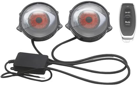 Devil Eye Autoscheinwerfer, 2 Stück, dynamische Devil Eye , ferngesteuerte Devil Eye Scheinwerfer, verstellbare Auto-Scheinwerfer, LED-Scheinwerfer 12V-36V, Devil Eye Licht, wasserdicht IP68,