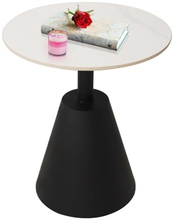 Cre Cra Metall Beistelltisch Couchtisch Rund Marmor Beistelltisch Couch Metall Klein Sofatisch Couchtisch für Sofa Modern Mini Tisch Schwarz