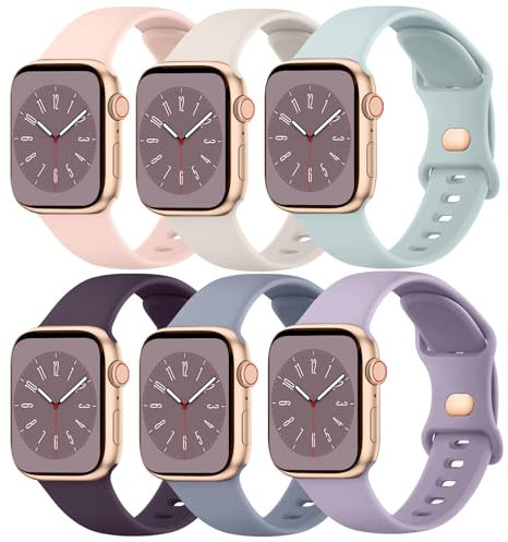 YLK Correa Compatible con Apple Watch 46mm 42mm 44mm 45mm 49mm Mujer Hombr, Suave Silicona Pulsera con Apple Watch Series 10 9 8 7 6 5 4 3 Ultra Ultra 2 SE SE2