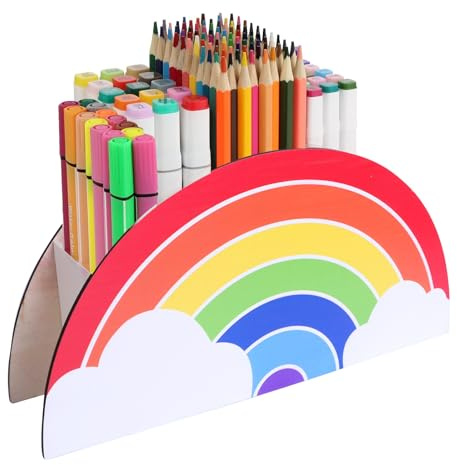 Creaher Pencil Holder For Kids Desk, Pen Organizer Storage Pen Pot Rainbow Pencil Holder, Caddy Desktop Storage 0rganizer, Desk Ddy Organiser Pencil Pots For Office School Home Supplies