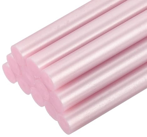 sourcing map 12pcs Mini Hot Glue Sticks for Glue Gun 11mm x 100mm Large Glue Sticks, Metallic Pink